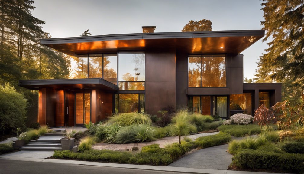 elewacja do miedzianego dachu